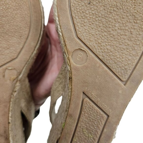 Matt Bernson Women's Espadrille Wedge Sandals Size 8M Tan & Beige Boho Beachy - Picture 10 of 14